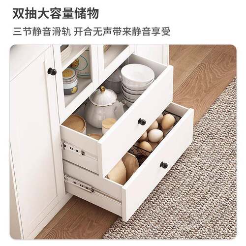 20好2新款现铁艺餐边柜厨房收代纳物抽屉式多功能轻ZCL奢带门储物