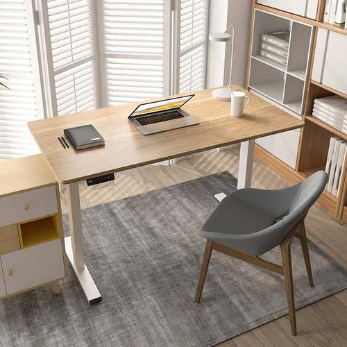 实木电升降桌智能电脑桌可降动电竞子家用学习办公书桌桌495工升