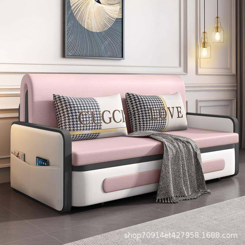 功可折叠沙发床科型技布RTJ多能单人双人卧室小户推储物拉两用沙