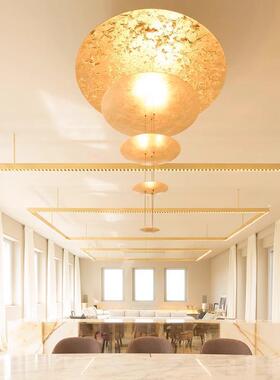 气简约现代吧轻奢大餐厅个台吊灯56279创意性客厅别墅挑空金箔吊