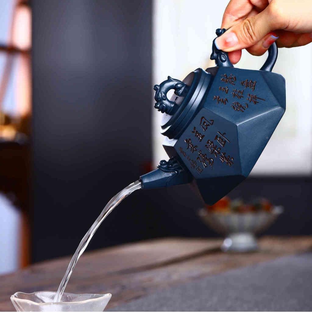 钻石壶宜兴紫砂茶ZJX绘具道名茶家纯手工刻文玩创壶意茶壶原矿天