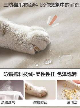 型猫爪皮沙发床折公叠两用小户客厅卧室门NVS店沙发寓出租房易简