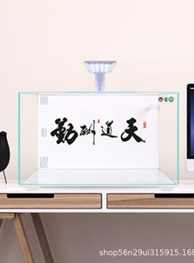 新款中鱼缸水族箱背滤带38654字超白玻璃态客厅桌式面用家小型生