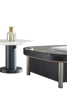 意式极简天18319然奢石茶用几客厅家理轻奢设计师大石方形合实木