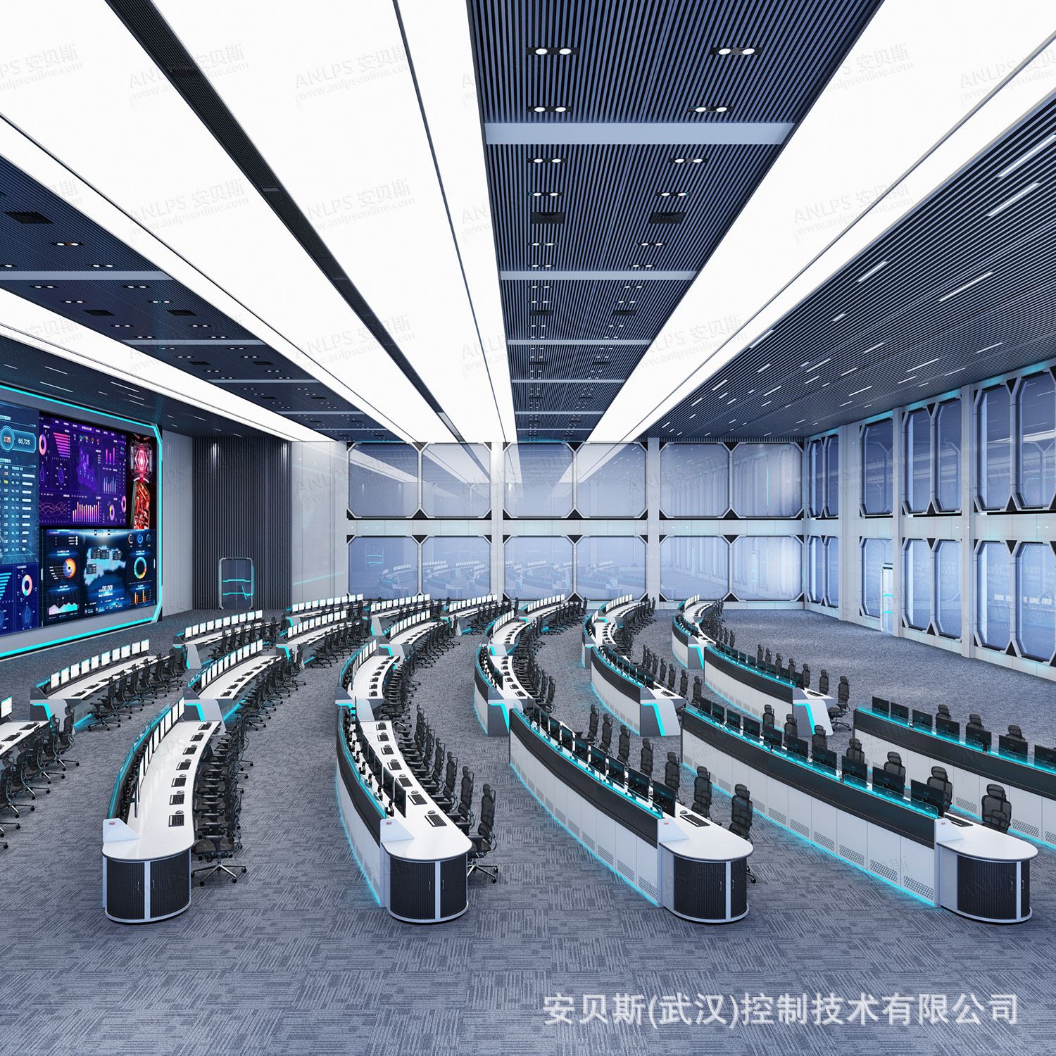 指挥中心操作台单联双联集控室调度台控制机柜室内多人会议桌