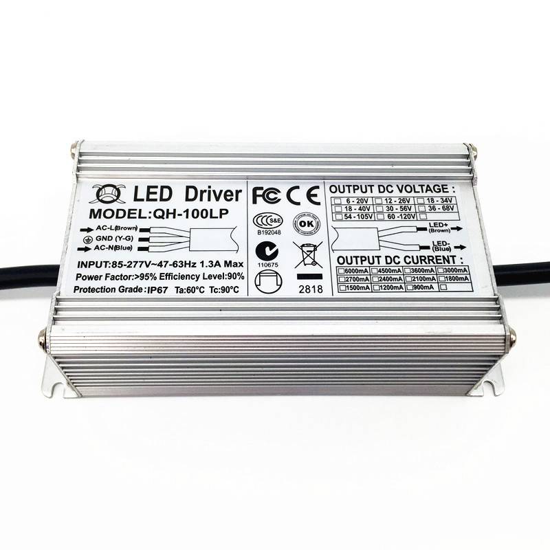 防水电源100w120w1.8A2.1A12-20串x6并路灯隧道灯LED恒流驱动电源