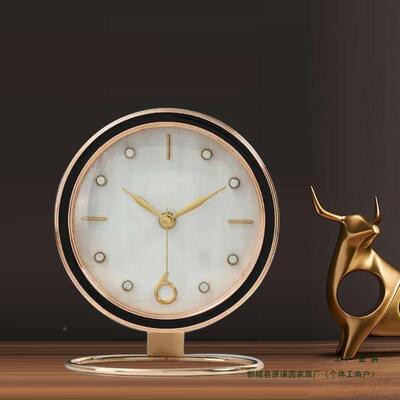 时座摆钟客厅家用钟尚表简约时静音摆钟尚台式现代时钟创F97TJJ6S