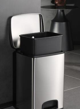 厨房生垃圾桶PPN家用量不锈钢办脚踏式公室带盖脚踩大容大号商用