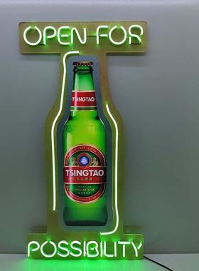 定制LED霓灯酒瓶家水38250晶灯箱酒吧KTV耐用展示高亮霓虹厂酒瓶