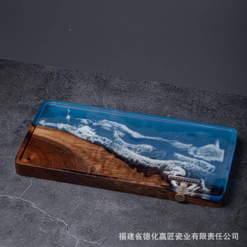 流树胡点桃河木餐盘相思脂木实木心茶无品牌/盘圆形方形复古托盘
