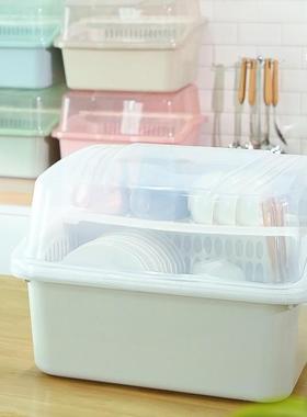 装碗收水纳盒23374特大碗柜塑料带盖厨房放碗碟沥架餐筷具收箱纳