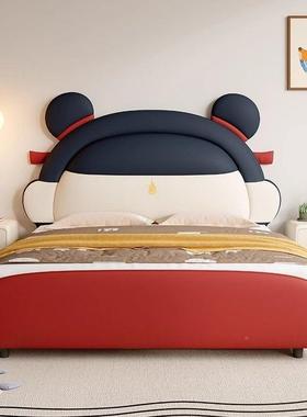 哪吒卡通ILO童敖丙创意软包床男孩女孩皮床现代简约儿储物床床户