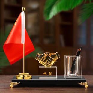 办公x-66室水晶笔筒摆件念桌面筒高档老板会议笔室台前台创意摆纪