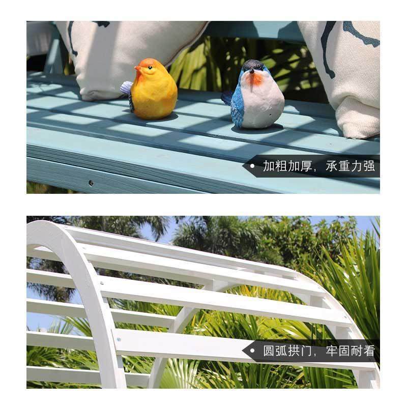 椅子户HRS外休园闲背靠椅实木阳台花坐具重双人别长凳承月季墅爬