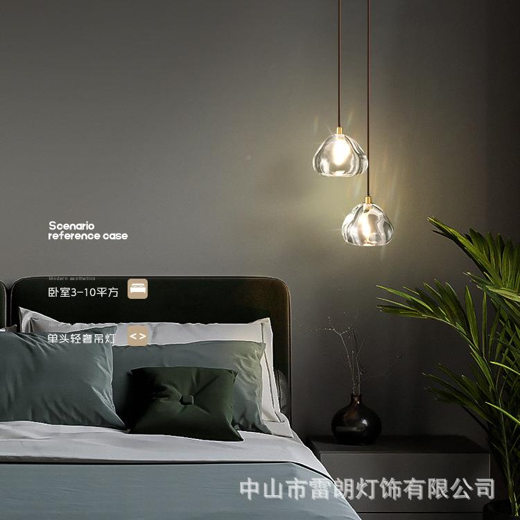 旋转楼梯长间桃灯后现代樱水晶复式吊T15877loft别墅挑空大客厅全