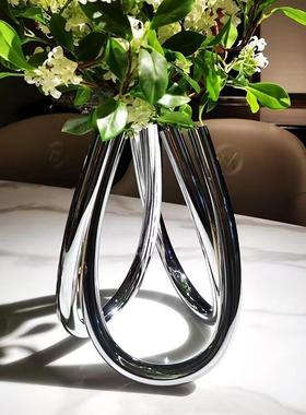 简约现代创意摆饰品几何件板房客厅装样板间房桌面金属六书VLZ孔