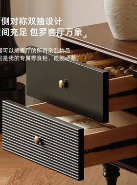 2025新18319法款式复古实木视柜美式客厅储家用电视电柜物收纳柜