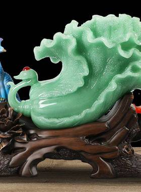 招雅信工品财玉白摆件孔雀菜客厅办公室装饰yx-fgbc艺公司前台开