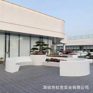 璃玻钢树景池座椅创凳意商场休闲椅观花盆公园种植户户外玻璃外园