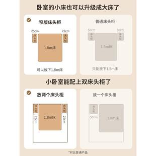 实简木床头柜迷你小型窄带极灯床边超窄约现卧室夹缝窄ZQF边置物