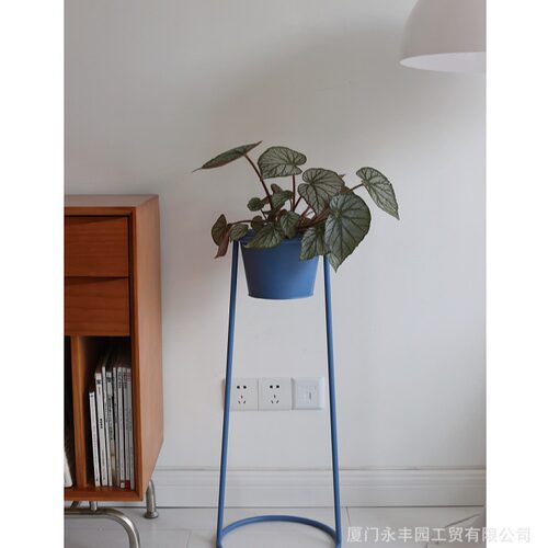 嘻物所普鲁士蓝色花架室内极简约可移动设计阳台花盆客厅现代铁艺