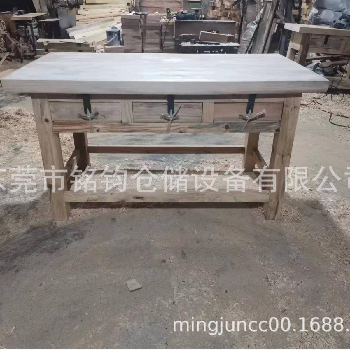 松工模具工作木制钳工台41944维修台仪木钳器安装台实木机台器底