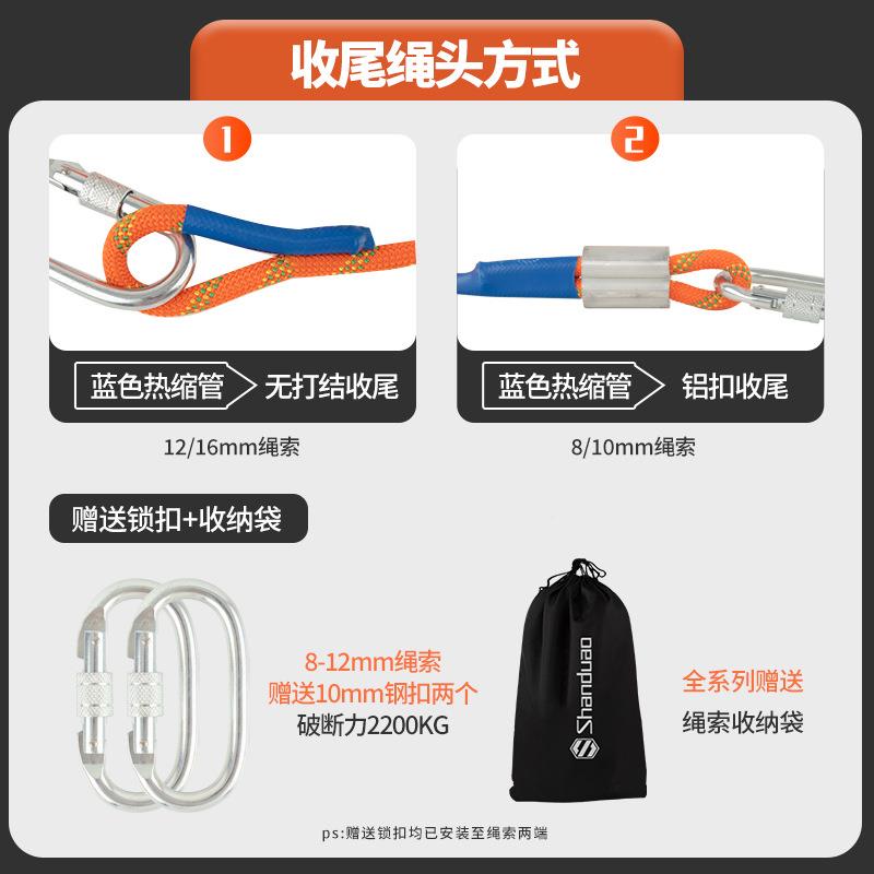 全钢丝高空户作业安绳保险GPU绳防坠落外逃生绳带挂钩攀岩绳保护