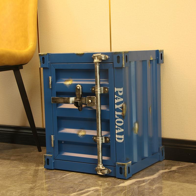 复古铁艺集装箱柜家子摆件居软装饰酒柜物柜创信意邮储筒箱JUX模