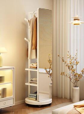 木衣实帽家BZP用可旋镜转移动穿衣挂衣收纳架架一体卧室试衣镜