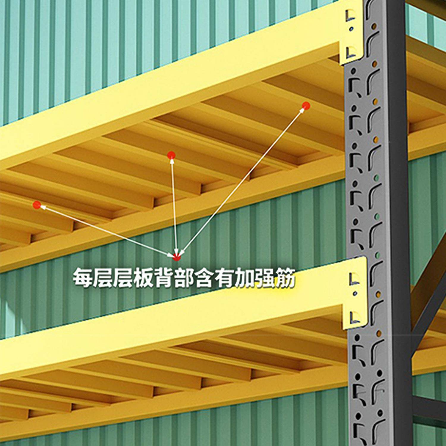 库仓储货架展示家用MBO仓置重物架黑黄货架超市多层超市型房库铁