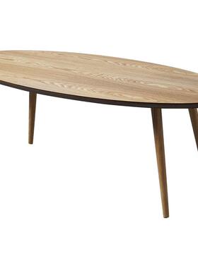 网红茶实木圆形茶几小户型客厅子椭圆几小桌代简HIA约日式原木现