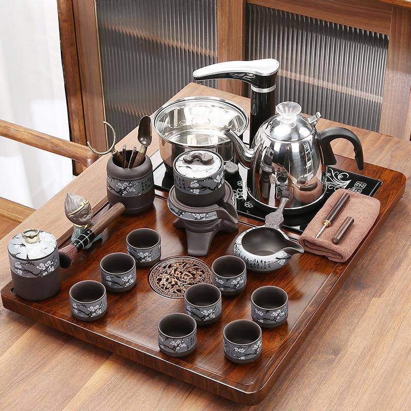 小号茶盘全自动紫砂茶具套装家用客厅功夫底部上水烧水壶一体茶台