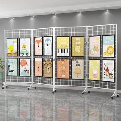 折园叠术网格展示架画展画室幼儿移作品展示架TLF动展览架户外美