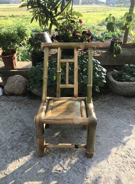 K8竹子靠背F76MT767竹制椅具成人餐椅家用竹凳子中式复古休闲家椅