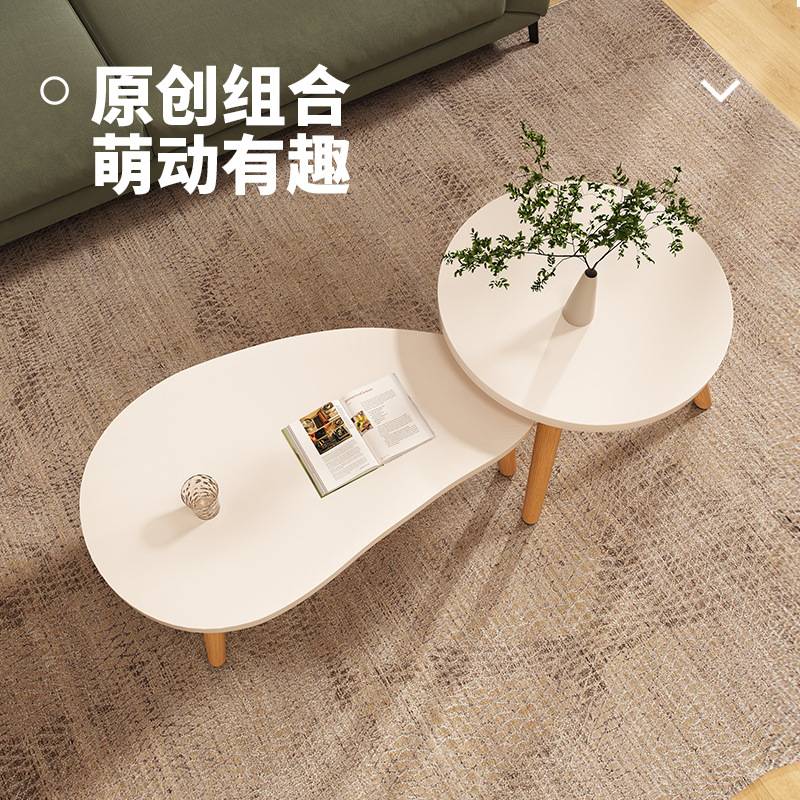 客厅茶几小桌子轻奢小户型简约现代家用圆形小茶几家用沙发小边几