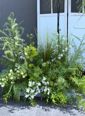 外婚YHS系庆新款森系婚礼布置绿色花艺婚礼堂t台路户引花排花仿真