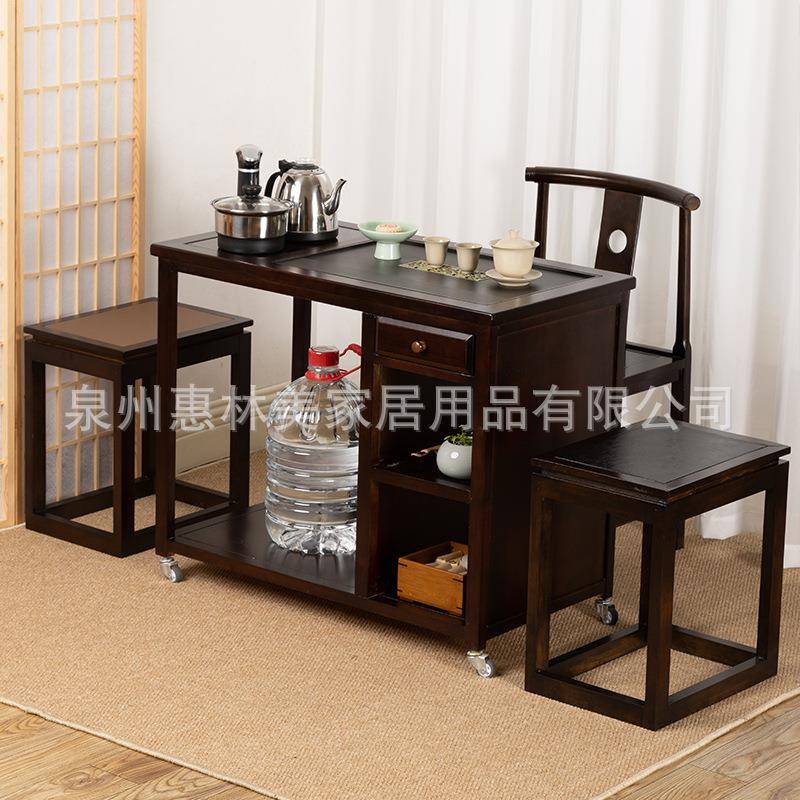 厂家茶桌家用移动小茶台茶车茶几茶具全自动烧水壶一体茶水柜