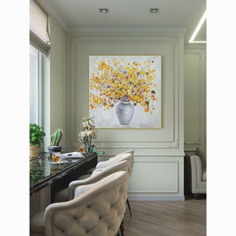 顺手油画丰奶油SIF风简约美式花卉客厅绘餐卧厅室装饰画