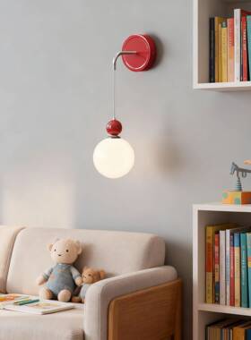谱全光儿红童房卧室床头壁现代灯53276简约大气网奶油风田园风客
