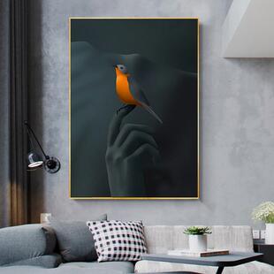 奢后现代抽象廊客厅装饰画轻发背景三联画卧室玄关走样沙板JZW房