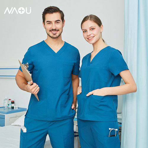 南欧鱼手术衣女洗手衣夏季手术室刷手衣短袖医生护士工作服薄款男