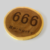 饰挂牌民俗餐厅门牌 年轮木片激光雕刻图案文字 装 包厢牌指示木牌