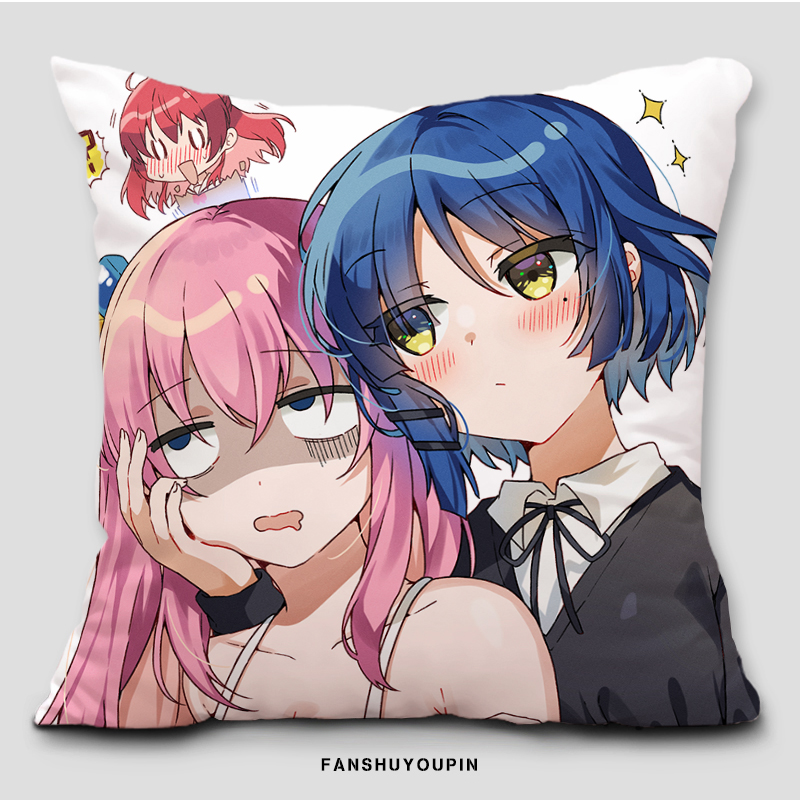 小孤独摇滚后藤一里周边抱枕动漫表情包午休枕头可定制双面靠垫套