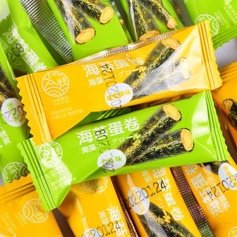 七点食分海苔肉松蛋卷咸蛋黄鸡蛋卷饼干儿童夹心海苔脆小包装散装,零食/坚果/特产,蛋卷,淘宝优惠券,粉丝福利购,淘宝优惠卷