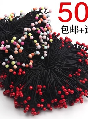 韩国红色樱桃发绳头饰小清新森女系发圈简约成人2元店头绳批