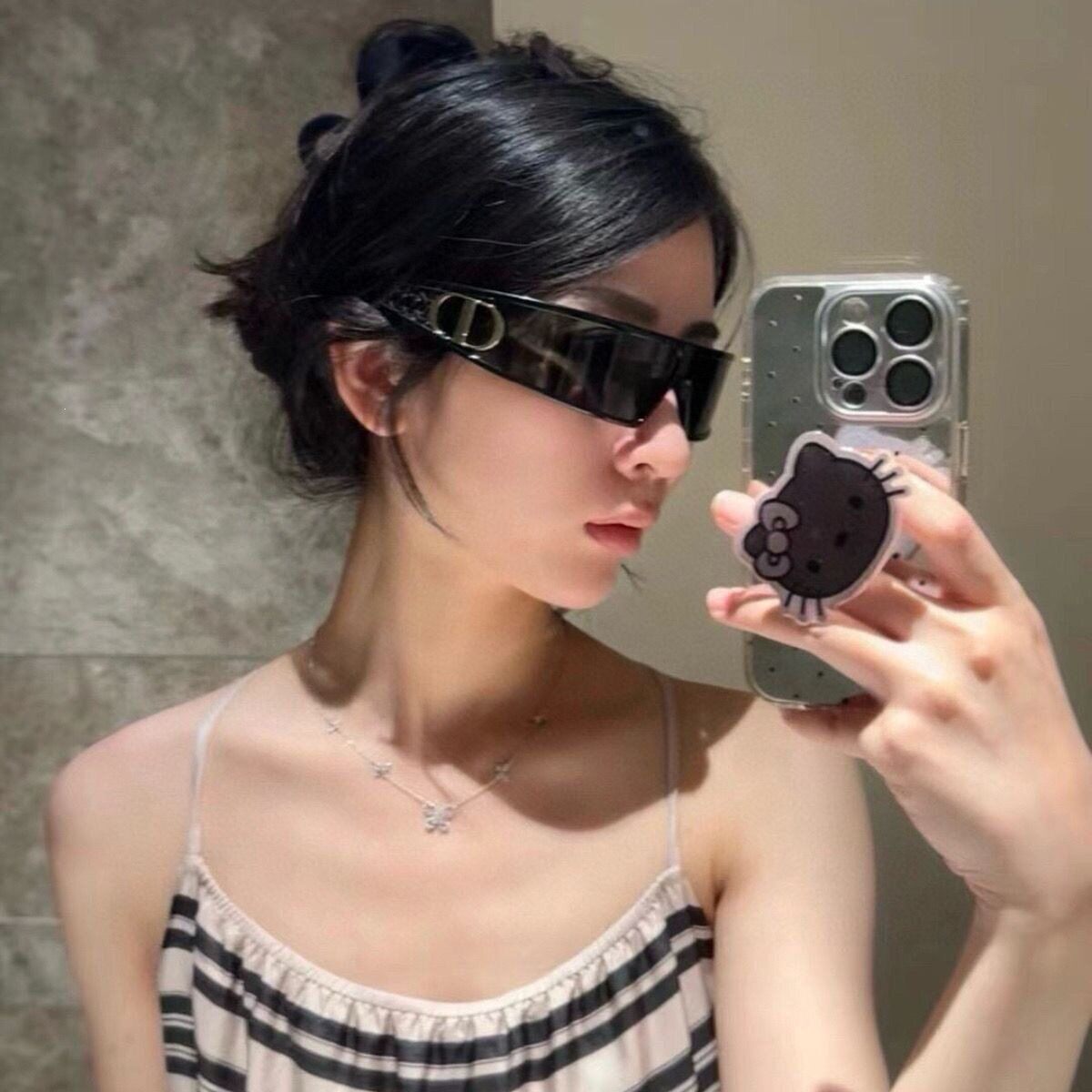 发箍猫眼墨镜男女士高级感猫眼复古网红夏季度假防紫外线太阳眼镜