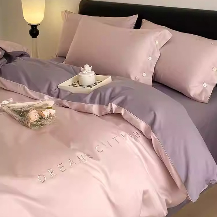 浪莎轻奢120支新疆长绒棉床上四件套纯棉刺绣款床单家纺3件4件套