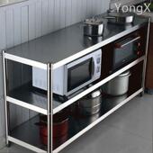 落地橱柜多层储物收纳架子锅碗烤箱置物架不锈钢微波炉厨房货架架