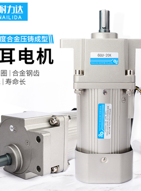 耐力达微型带耳朵减速电机60W-370W立式交流定速调速马达220V380V