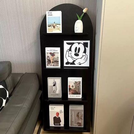书架落地置物架实木多层收纳架杂志展示架简约客厅摆件陈列整理架